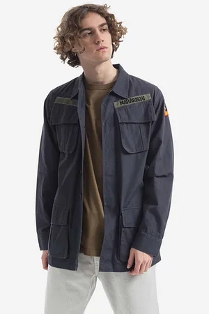 Maharishi Koszula bawełniana Oneness Jungle męska kolor regular z kołnierzykiem klasycznym 3584.BLACK-BLACK