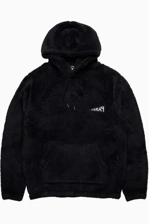 By Parra Bluza z domieszką wełny Mirrored Flag kolor z kapturem gładka 48420.BLACK-BLACK