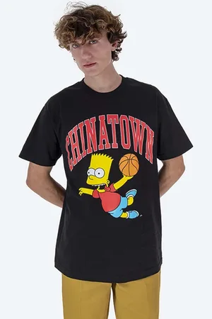 MARKET T-shirt bawełniany Chinatown x The Simpsons Air Bart Arc T-shirt kolor z nadrukiem CTM1990348-BIALY