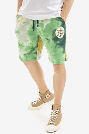 CLOT Szorty bawełniane Badge Shorts kolor CLSRS50016.GREEN-GREEN