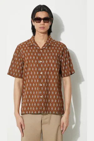 Universal Works Koszula bawełniana Road Shirt męska kolor regular 30179.BROWN