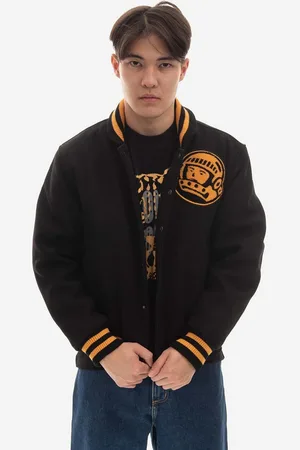 Billionaire Boys Club Kurtka bomber z domieszką wełny Astro Varsity Jacket kolor przejściowa B22301-BROWN