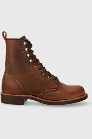 Red Wing Botki skórzane damskie kolor na płaskim obcasie