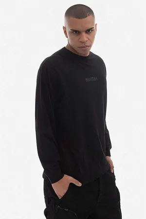 Maharishi Longsleeve bawełniany kolor z nadrukiem 4094.BLACK-BLACK