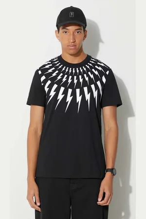 Neil Barrett Neil Barett t-shirt bawełniany FAIRISLE THUNDERBOLT męski kolor z nadrukiem PBJT007S.V501S.524