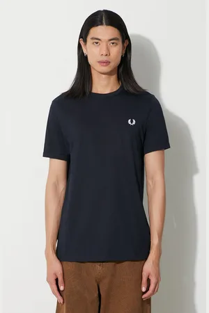 Fred Perry T-shirt bawełniany męski kolor z aplikacją M3519.608