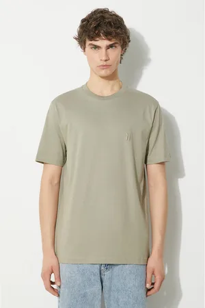 Norse projects T-shirt bawełniany Johannes Organic N Logo męski kolor gładki N01.0643.2053