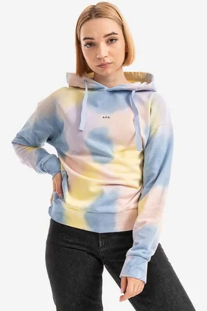 A.P.C. Bluza bawełniana damska z kapturem wzorzysta COEWP.F27706-MULTICOLOR
