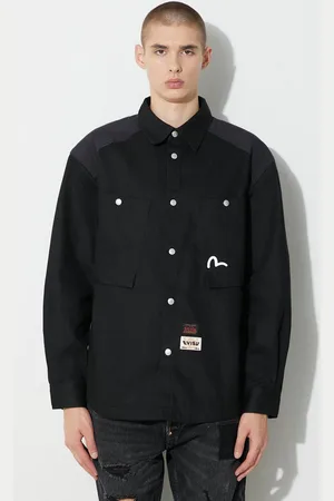 Evisu Kurtka jeansowa Seagull and Slogan Print męska kolor przejściowa 2EAHTM3SJ8004LFCT