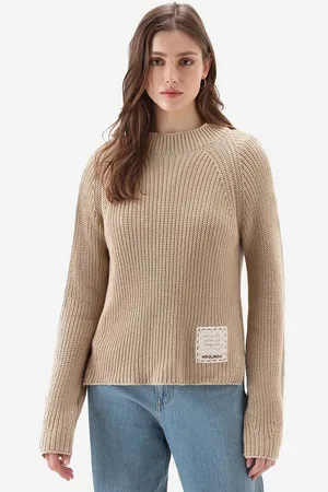Woolrich Sweter bawełniany Natural Dyeing kolor CFWWKN0211FRUF0670-8743