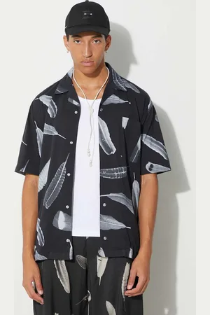 MARCELO BURLON Koszula bawełniana Aop Wind Feather Hawaii męska kolor relaxed
