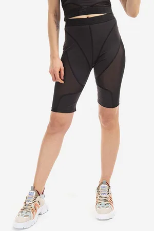 Alexander McQueen Szorty damskie kolor gładkie high waist 677349RSJ651003-BLACK