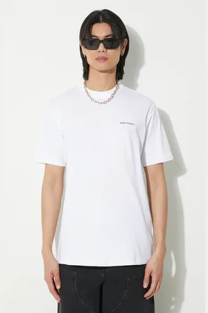 Norse projects T-shirt bawełniany Johannes męski kolor z nadrukiem N01.0606.0001