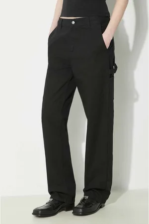 Carhartt Spodnie bawełniane Pierce Pant Straight kolor proste high waist I032966.8902