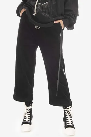 Rick Owens Owens spodnie sztruksowe medium waist DS02B4323.VS.BLACK-Black
