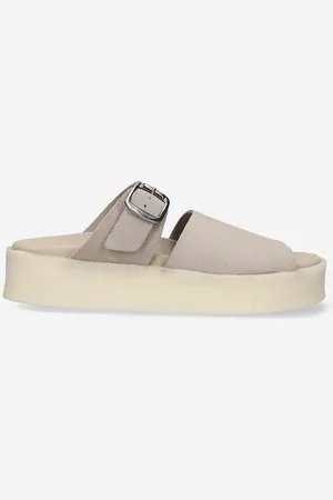 Clarks Klapki zamszowe Crepe Slide damskie kolor na platformie 26172568