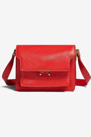 Marni Torebka skórzana Shoulder Bag SBMP0075Y0 P2644 kolor SBMP0075Y0.P2644-GRANATOWY