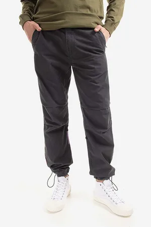 Maharishi Spodnie bawełniane Warhol Flowers Snopants kolor proste 3687.BLACK-BLACK