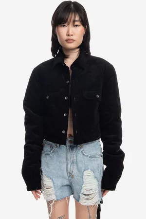 Rick Owens Rick Owens kurtka Cropped Outershirt damska kolor przejściowa DS02B4706.VS.BLACK-Black
