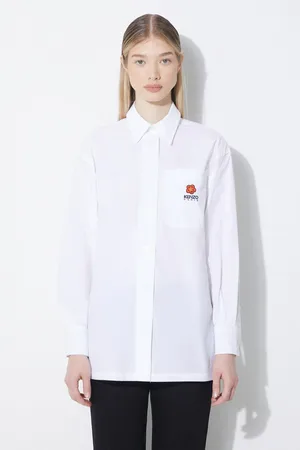 Kenzo Koszula bawełniana Boke Flower Oversize Shirt damska kolor relaxed z kołnierzykiem klasycznym FD52CH0919LH.01