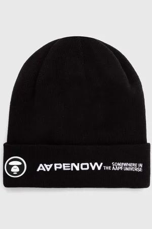AAPE Czapka Solid Color kolor z grubej dzianiny AHT4866