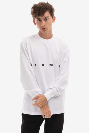 STAMPD Longsleeve bawełniany kolor z nadrukiem SLA.M2992LT-WHT