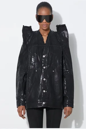 Rick Owens Rick Owens kurtka jeansowa Denim Jacket Tec Worker damska kolor przejściowa DS01D1704.BF.09