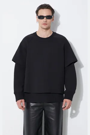 Neil Barrett Bluza Slim Dropped Shoulder Double Layer Sweatshirt męska kolor gładka MY72251R-Y501-001N