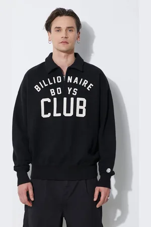 Billionaire Boys Club Bluza bawełniana Collared Half Zip Sweater kolor z nadrukiem B24125