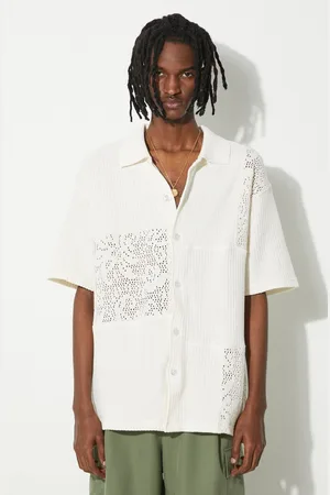 Drôle de Monsieur Koszula bawełniana La chemise Patchwork męska kolor relaxed z kołnierzykiem klasycznym D-SH159-CO141-CM