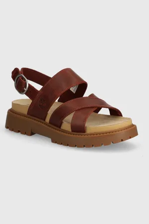 Timberland Sandały skórzane Clairemont Way damskie kolor na platformie TB0A637REQ81