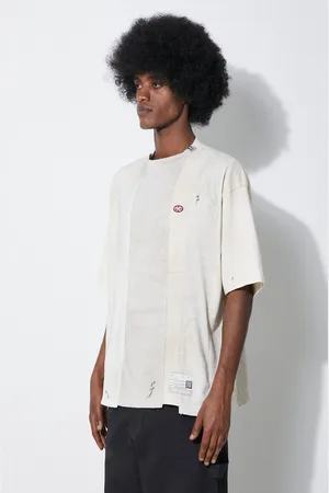 Maison Mihara Yasuhiro T-shirt bawełniany Vertical Switching męski kolor wzorzysty A12TS621