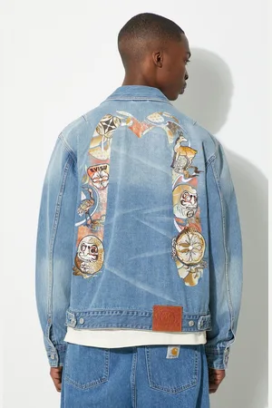 Evisu Kurtka jeansowa Hanafuda Daruma Daicock męska kolor przejściowa oversize 2ESHTM4DJ1002