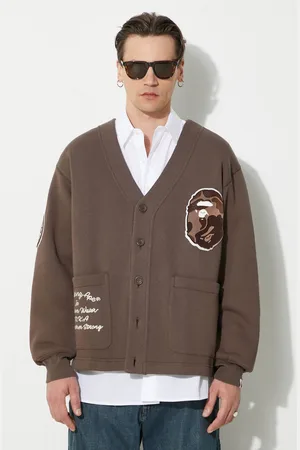 A Bathing Ape Bluza College Badges Sweat Cardigan kolor z aplikacją 1J80113063