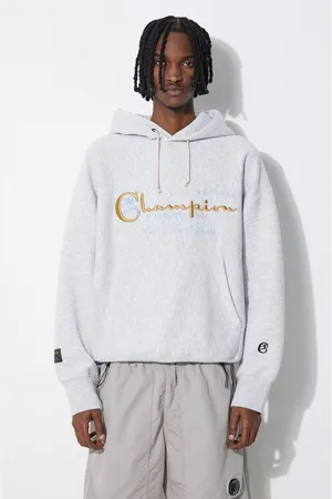 Champion Bluza męska kolor z kapturem z aplikacją 219997