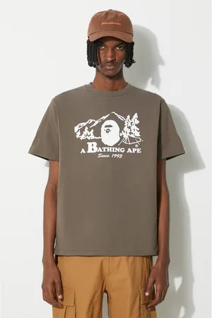 A Bathing Ape T-shirt bawełniany Bape Camp Tee męski kolor z nadrukiem 1J80110046