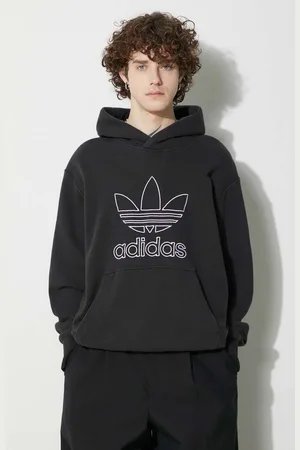 adidas Bluza bawełniana Trefoil Hoodie męska kolor z kapturem z aplikacją IU2373