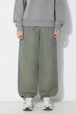 Carhartt Spodnie bawełniane Collins Pant kolor szerokie high waist I029789.1YFGD