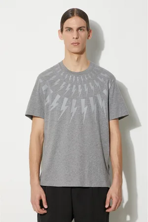 Neil Barrett T-shirt bawełniany Fairisle Thunderbolt Slim męski kolor z nadrukiem MY70007S-Y524-756N
