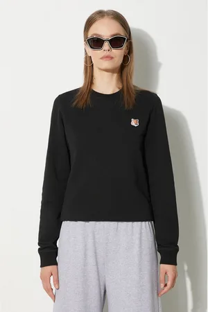 Maison Kitsuné Bluza bawełniana Fox Head Patch Regular Sweatshirt damska kolor gładka LW00302KM0001