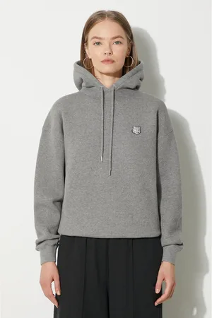 Maison Kitsuné Bluza bawełniana Bold Fox Head Patch Comfort Hoodie damska kolor z kapturem gładka MW00704KM0307
