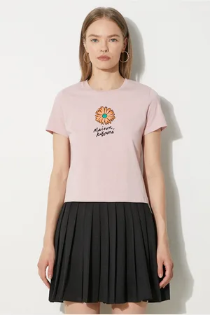 Maison Kitsuné T-shirt bawełniany Floating Flower Baby damski kolor MW00123KJ0008