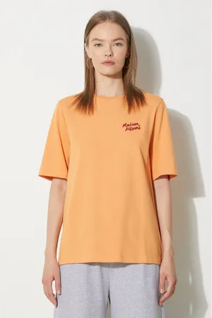 Maison Kitsuné T-shirt bawełniany Handwriting Comfort damski kolor MW00126KJ0119