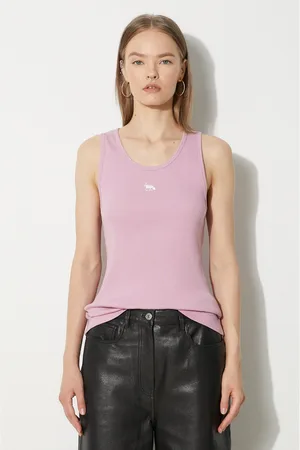 Maison Kitsuné Top bawełniany Baby Fox Patch Ribbed Tank Top kolor MW00121KJ0125