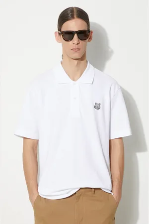 Maison Kitsuné Polo bawełniane Bold Fox Head Patch Comfort Polo kolor gładki MM00207KJ7010