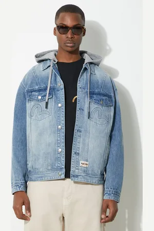 Evisu Kurtka jeansowa Seagull & Embossed męska kolor przejściowa oversize 2ESHTM4DJ8080