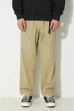 Gramicci Spodnie bawełniane Loose Tapered Ridge Pant kolor proste G114.OGT