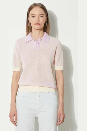 Maison Kitsuné Polo bawełniane Flash Fox Knitted Mesh Polo kolor MW00204KT1100