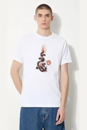 Maharishi T-shirt bawełniany Original Dragon męski kolor z aplikacją 5125.WHITE