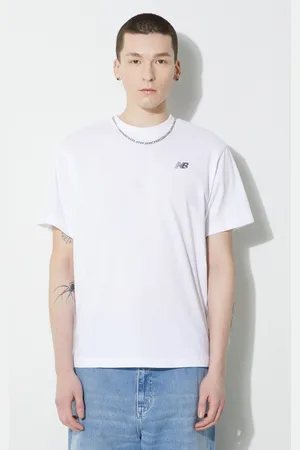 New Balance T-shirt bawełniany Small Logo męski kolor z aplikacją MT41509WT